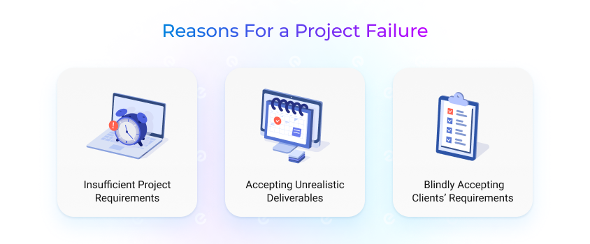 Reasons why software projects fail